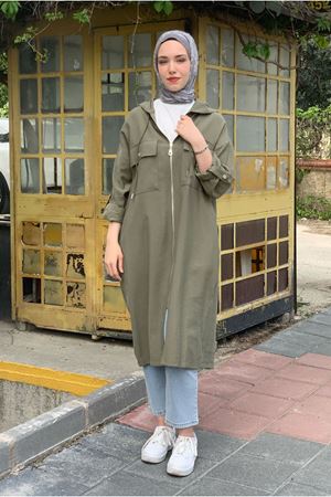 25Y7235 - HAKİ - METAL AKSESUAR DETAY KAP