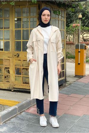 25Y7235 - AÇIK BEJ - METAL AKSESUAR DETAY KAP