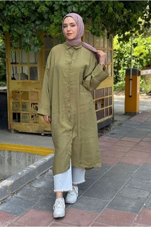 25Y7410 - HAKİ - GÖMLEK ELBİSE