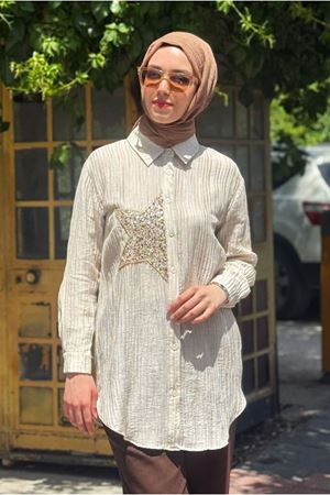 25Y7075 - TAŞ - YILDIZ İŞLEMELİ GÖMLEK