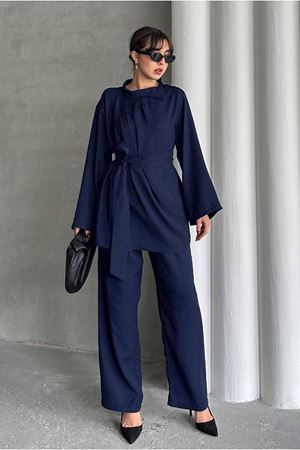 25Y7512 - LACİVERT - OMZU DÜĞME DETAYLI TAKIM 