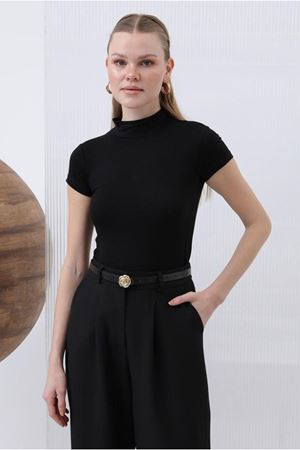 25Y7605 - SİYAH - KISA KOL BODY