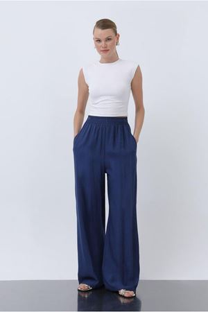 25Y7350 - LACİVERT - ÇİLEK BOL PAÇA PANTOLON
