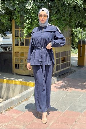 25Y7555 - LACİVERT - ROBALI KEMERLİ TAKIM 