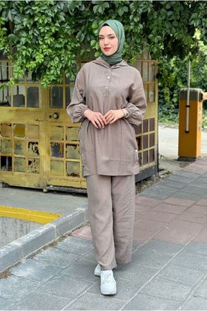 25Y7526 - VİZON - KAPÜŞONLU ÇITÇIT DETAY TAKIM