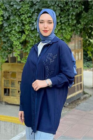 25Y7028 - LACİVERT - TARZ GÖMLEK 