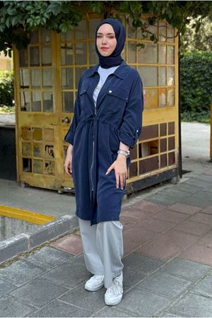 25Y7202 - LACİVERT - BELİ TÜNELLİ ÇITÇITLI KAP