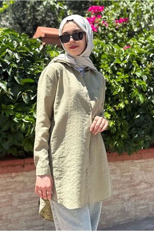 25Y7018 - OLİVE - LİYOSEL TEK CEP GÖMLEK