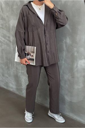 25Y7558 - FÜME - TARZ PANTOLONLU TAKIM