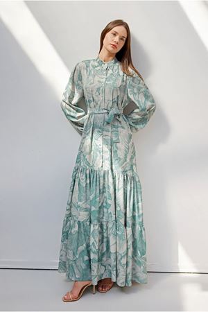 25Y1433 -  YEŞİL - MERWİSH  YAZ ELBİSE