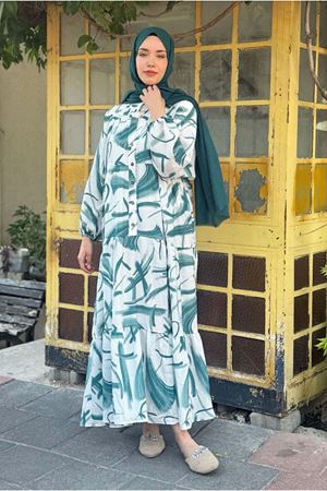 25Y7485 - MİNT - DESENLİ ELBİSE