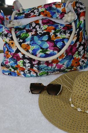 25y102 - Renkli - büyük plaj çantası