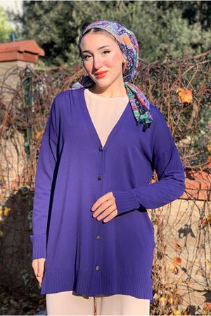 26K5318 - MOR- DÜĞMELİ MERSERİZE CEKET