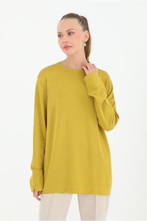 26K4460 - YAĞ YEŞİLİ - MERSERİZE BASIC TUNİK