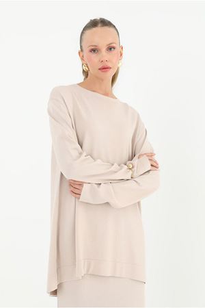 26K4460 - BEJ - MERSERİZE BASIC TUNİK
