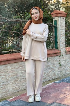 26K2253 - BEJ - MODAL KUMAŞ BASIC İKİLİ TAKIM