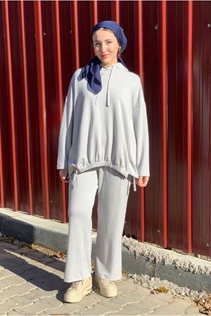 26K2243 - GRİ - MODAL BASIC İKİLİ TAKIM