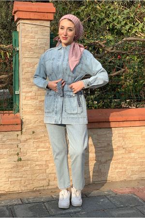 26K2259 - AÇIK MAVİ - CEKETİ FERMUARLI KOT TAKIM