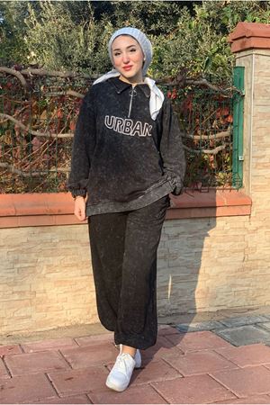 26K2216 - SİYAH - TUNİĞİ FERMUARLI SPOR TAKIM 