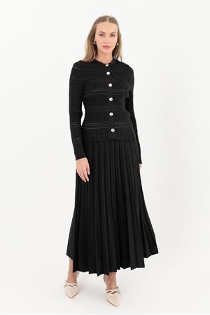 26K2227 - SİYAH  - CEKET-ETEK TRİKO TAKIM 