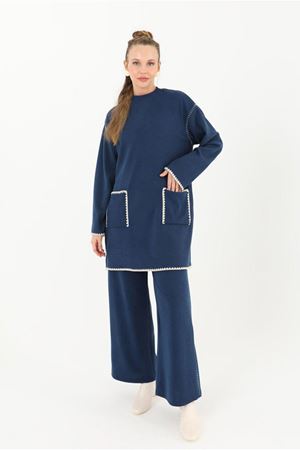 26K2232 - LACİVERT - FİTİLLİ CEPLİ TAKIM 