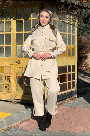 26K2271 - BEJ - GOLD DÜĞME SCUBA TAKIM 