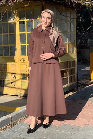 26K2254 - KAHVE - ETEK-CEKET SCUBA TAKIM