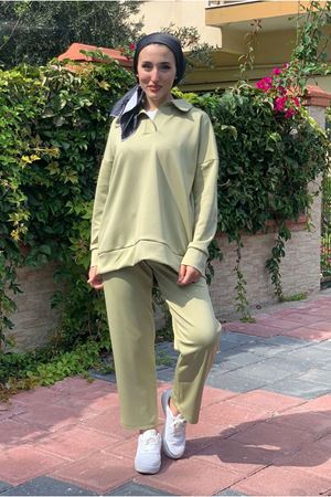 26K2267 - YEŞİL - V YAKA SCUBA İKİLİ TAKIM 