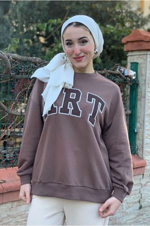 26K4443 - KAHVE - ART ÜÇİPLİK SWEAT