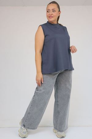 58510 Büyük Beden Kısa Modal İçlik - Antrasit