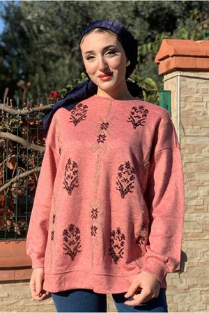 26K4421- GÜL - PAYET NAKIŞLI TUNİK