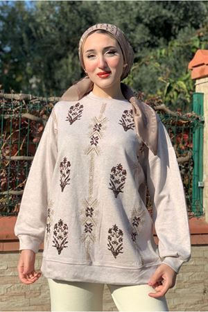 26K4421- TAŞ - PAYET NAKIŞLI TUNİK