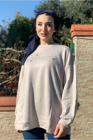 26K4424 - TAŞ - NAKIŞLI VE TAŞ DETAYLI TUNİK 