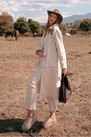 26K5352 - KREM  -  REGLAN KOL TRENCH KOT