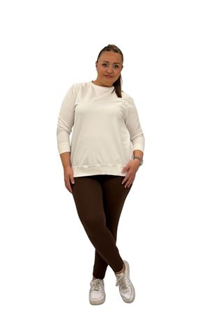 59501 Büyük Beden Penye Tayt - Kahve