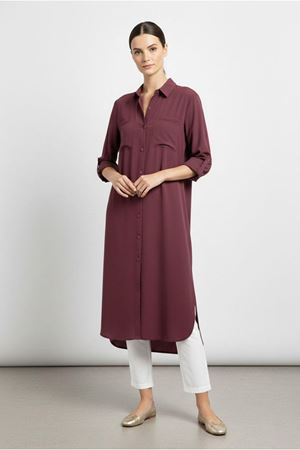 26Y7068 - BORDO -  UZUN BASİC GÖMLEK