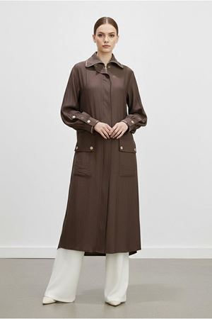 26Y7218 - KAHVE - BASİC FERMUARLI UZUN KAP