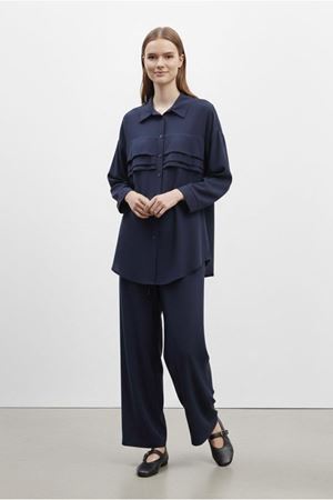 26Y7582 - LACİVERT - KATLI GÖMLEKLİ TAKIM 