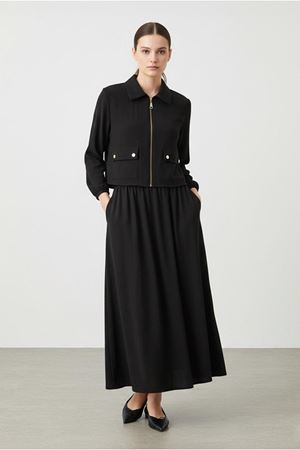 26Y7592 - SİYAH - CEPLİ CEKET ETEK TAKIM