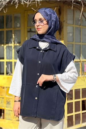 26Y7244 - LACİVERT - MODAL KOT YELEK 