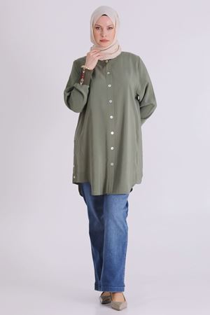 26YV2554 - NANE YEŞİLİ - Büyük Beden Tesettür Kap