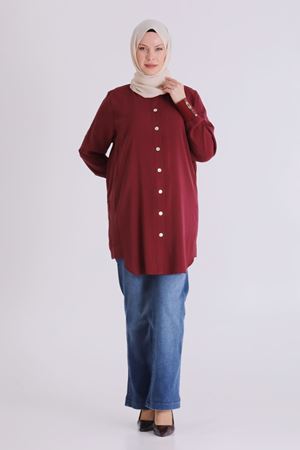 26YV2554 - BORDO - Büyük Beden Tesettür Kap 