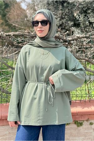 26Y6530 - MİNT - DİKİŞ DETAYLI YIRTMAÇLI SWEAT