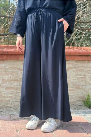 26Y7385 - LACİVERT - DÖKÜMLÜ VİSKON PANTOLON