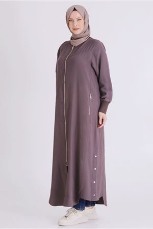 26YV2829 - KAKAO - Büyük Beden Tesettür Ferace 