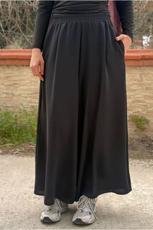 26Y7380 - SİYAH - KREP ETEK PANTOLON 