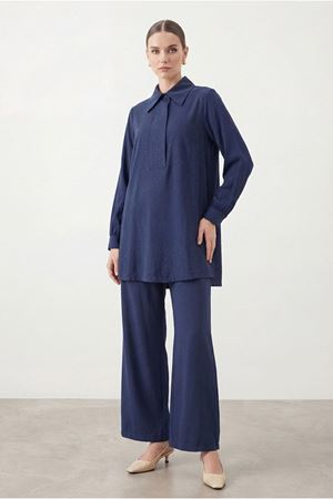 26Y6612 - LACİVERT - SERPME TAŞLI TAKIM 