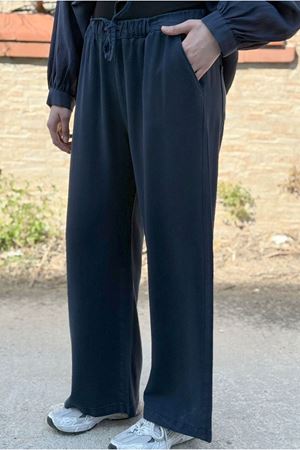 26Y7318 - LACİVERT - TENCEL BOL PAÇA PANTOLON 