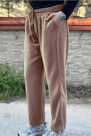 26Y7308 - AÇIK KAHVE - TENCEL İPLİ PANTOLON