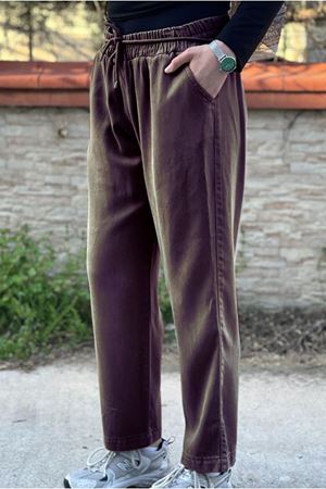 26Y7308 - KAHVE - TENCEL İPLİ PANTOLON